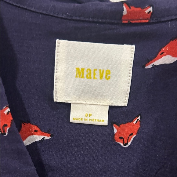 Maeve Navy Blouse with Red Fox Print - Picture 3 of 3